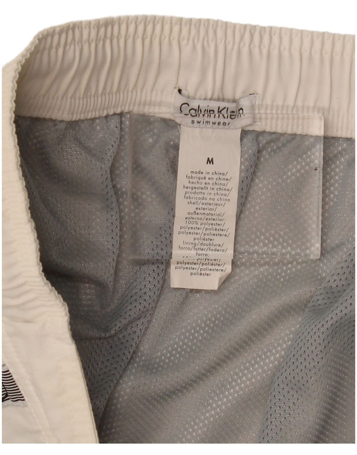 Мужские шорты для плавания с рисунком Calvin Klein, средний белый полиэстер
