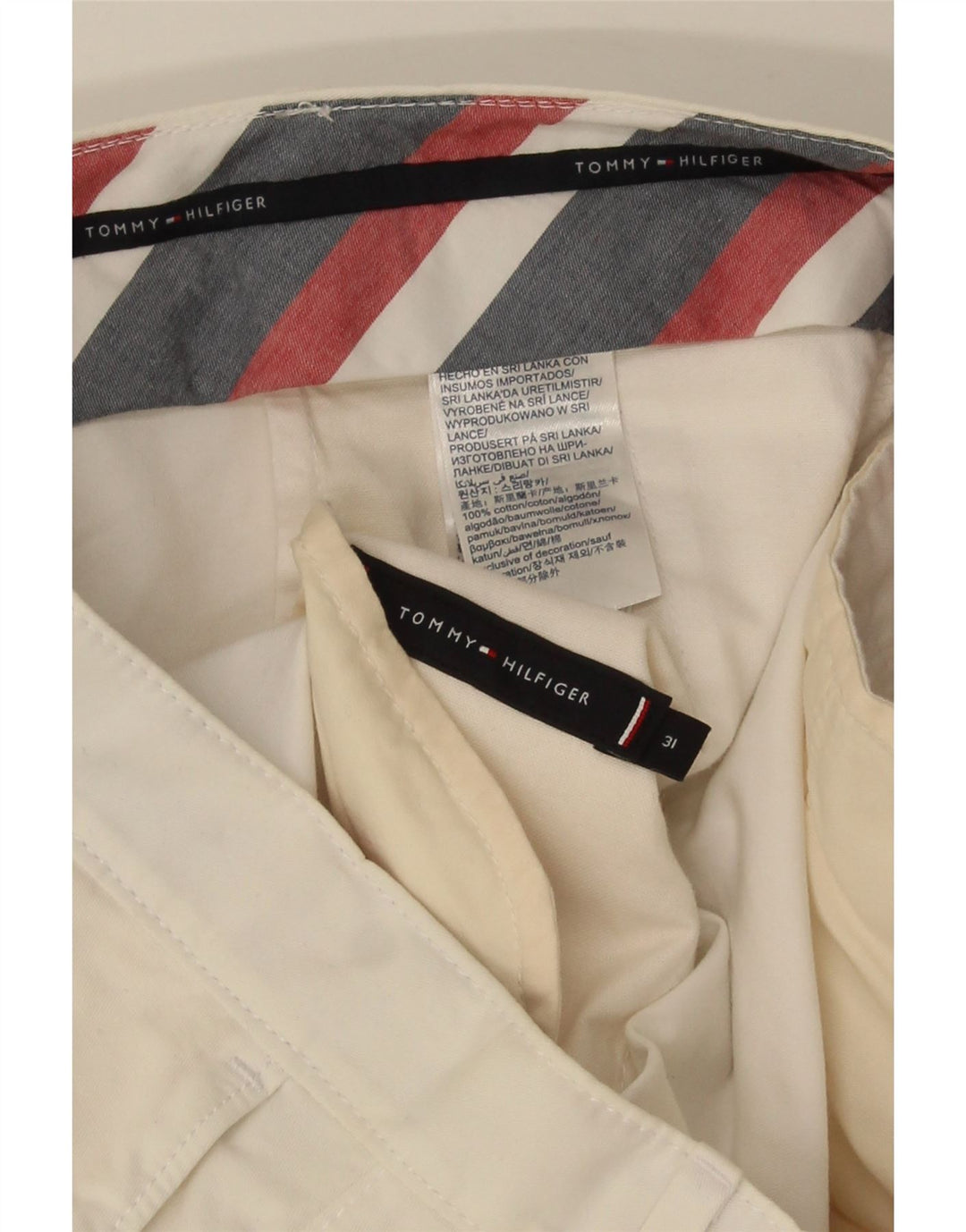TOMMY HILFIGER Мужские шорты чинос W31, средний белый хлопок, хлопок