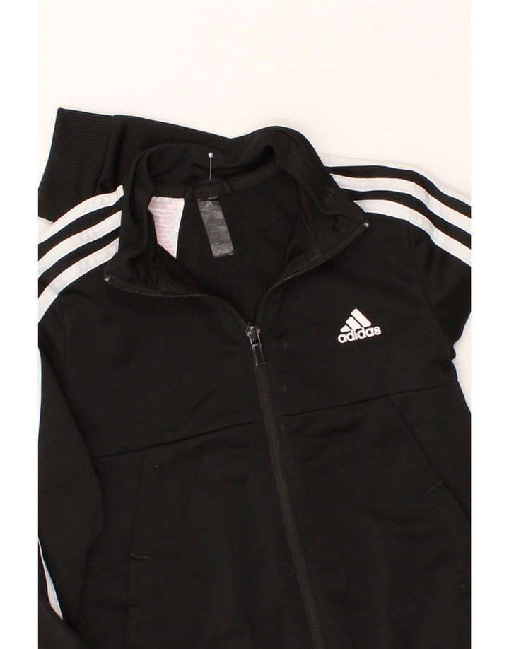 ADIDAS Boys Tracksuit Top Jacket 7-8 Years Black Polyester Vintage Adidas and Second-Hand Adidas from Messina Hembry 