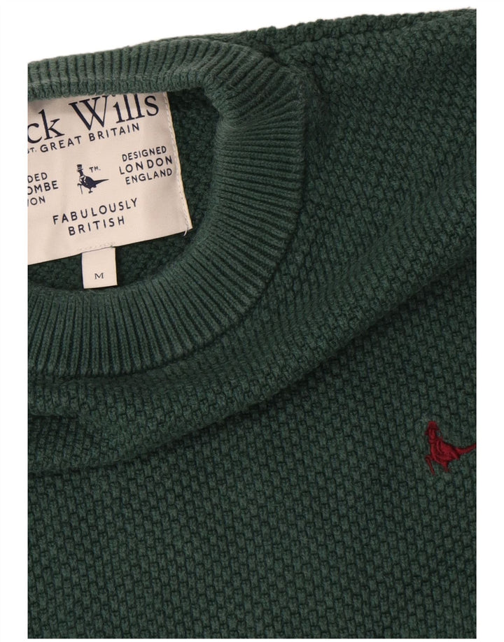 Мужской джемпер с круглым вырезом Jack Wills, хлопковый свитер среднего зеленого цвета