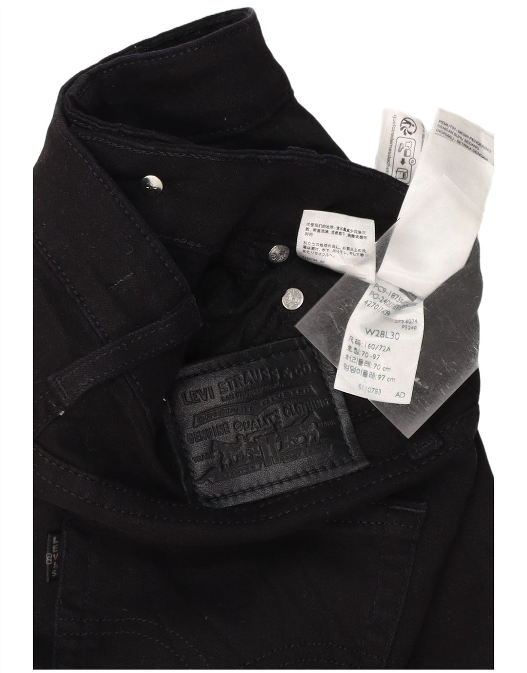 Женские джинсы LEVI'S 725 Bootcut W28 L30, черные, хлопковые