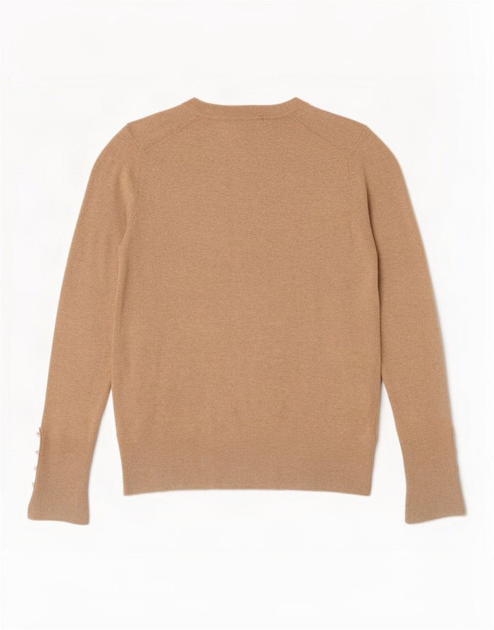 Женский джемпер с круглым вырезом Zara UK 12, средний бежевый