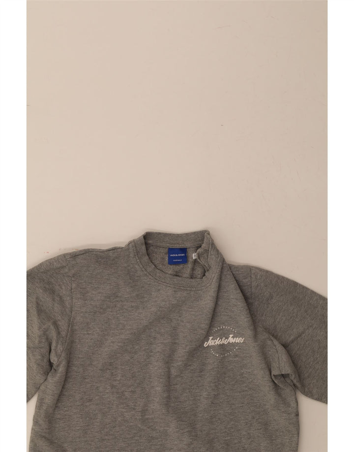 JACK & JONES Mens Sweatshirt Jumper Small Grey Cotton Vintage Jack & Jones and Second-Hand Jack & Jones from Messina Hembry 