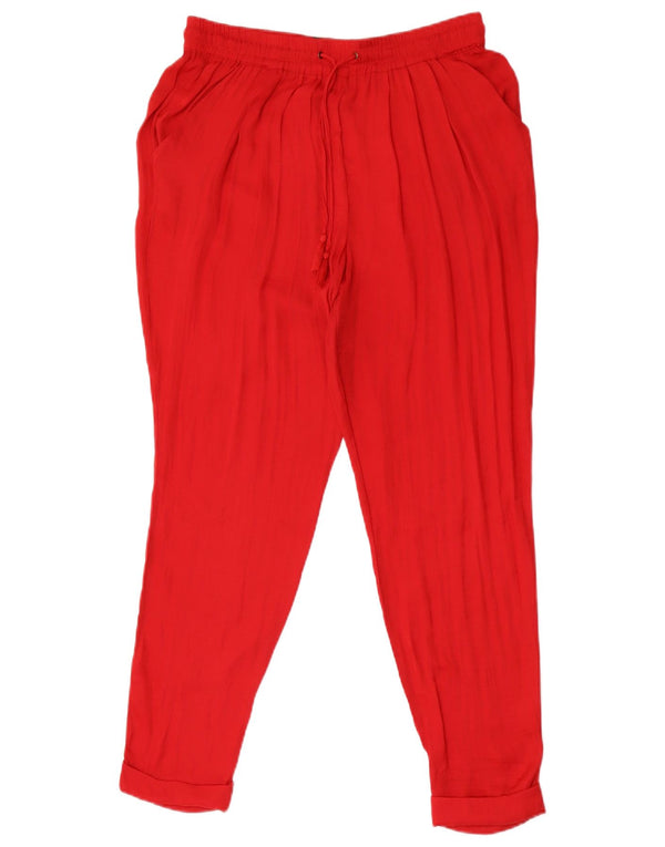 Zara Женские укороченные брюки Trafaluc UK 12 Medium W28 L26 Красный