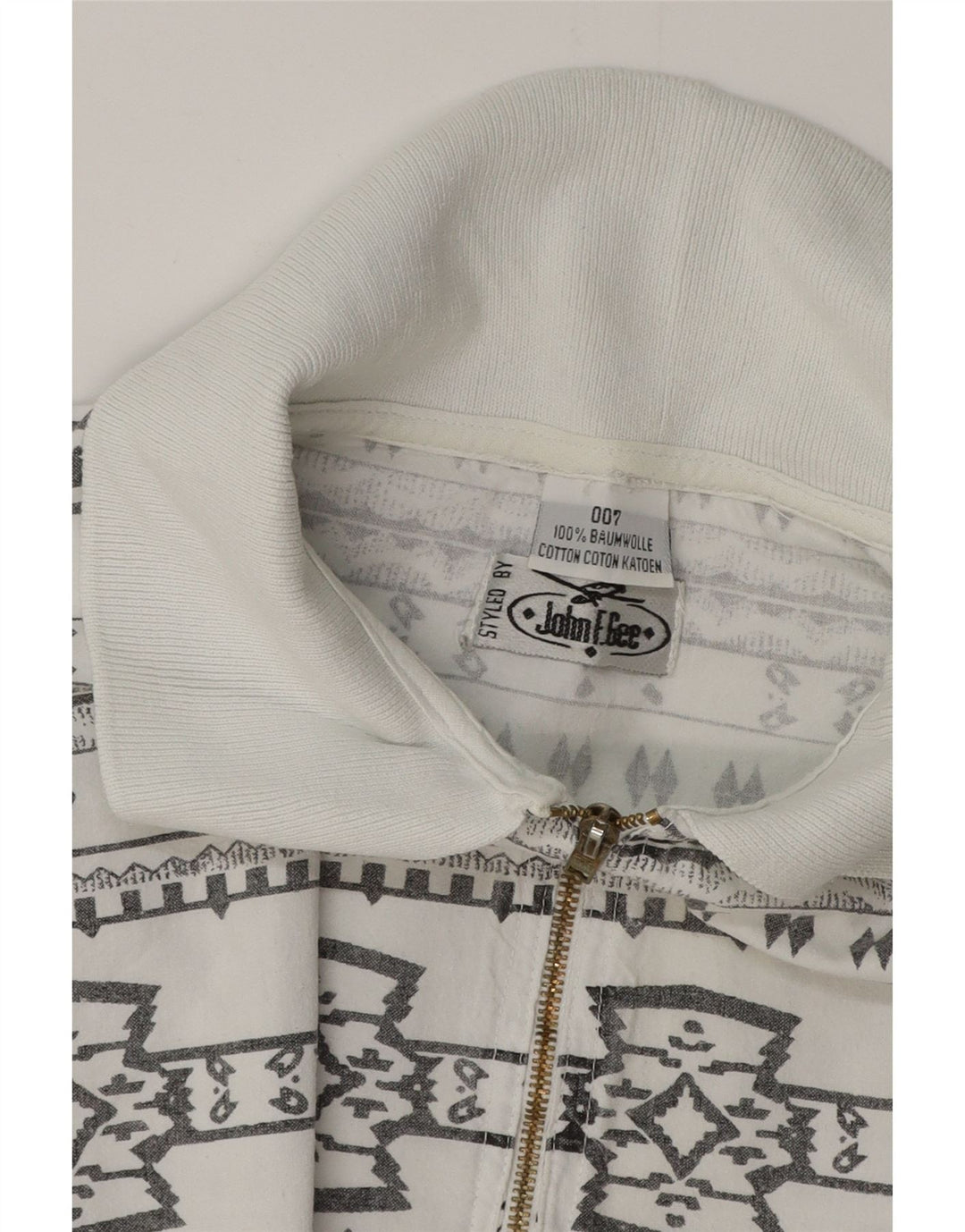 Мужской пуловер JOHN F GEE с коротким рукавом, 2XL, белый хлопок с геометрическим рисунком