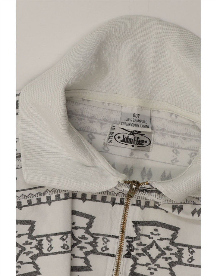 Мужской пуловер JOHN F GEE с коротким рукавом, 2XL, белый хлопок с геометрическим рисунком