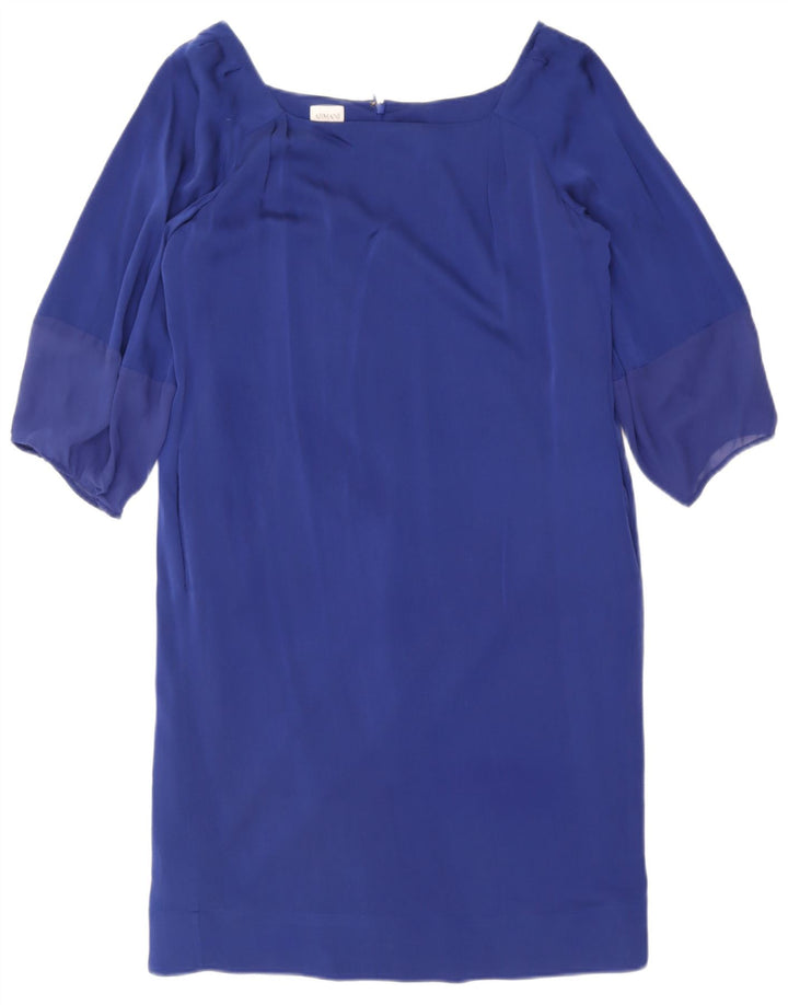 Женское платье прямого кроя с рукавом 3/4 Armani Collezioni IT 44, средний синий