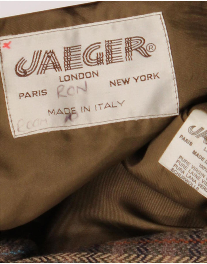 Мужской пиджак Jaeger на 2 пуговицах UK 38, средний коричневый в клетку из натуральной шерсти