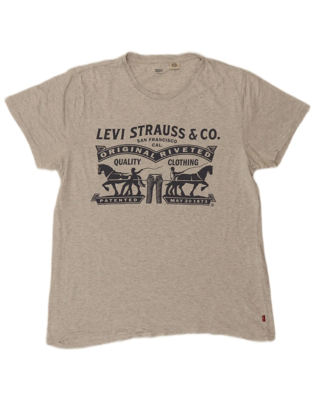 Мужская футболка с рисунком LEVI'S, большой серый хлопок