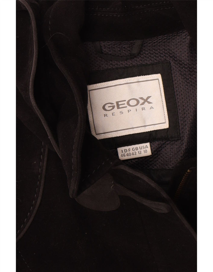 Женский дафлкот GEOX Respira UK 12, средний черный, хлопок