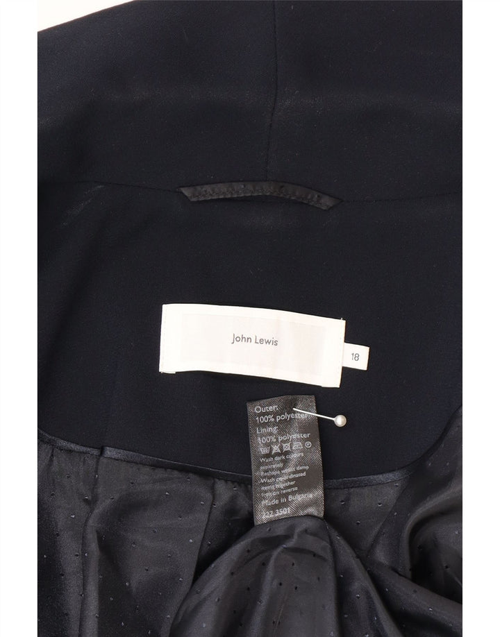 Женский пиджак John Lewis на 1 пуговице UK 18 XL Темно-синий полиэстер