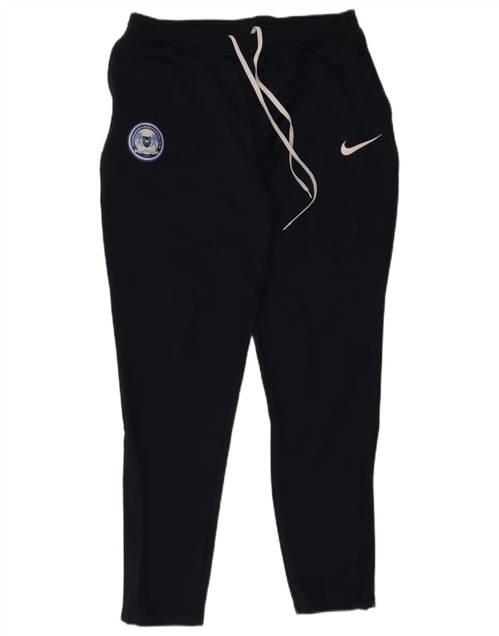 Мужские спортивные брюки Nike Dri Fit, большие темно-синие брюки из полиэстера