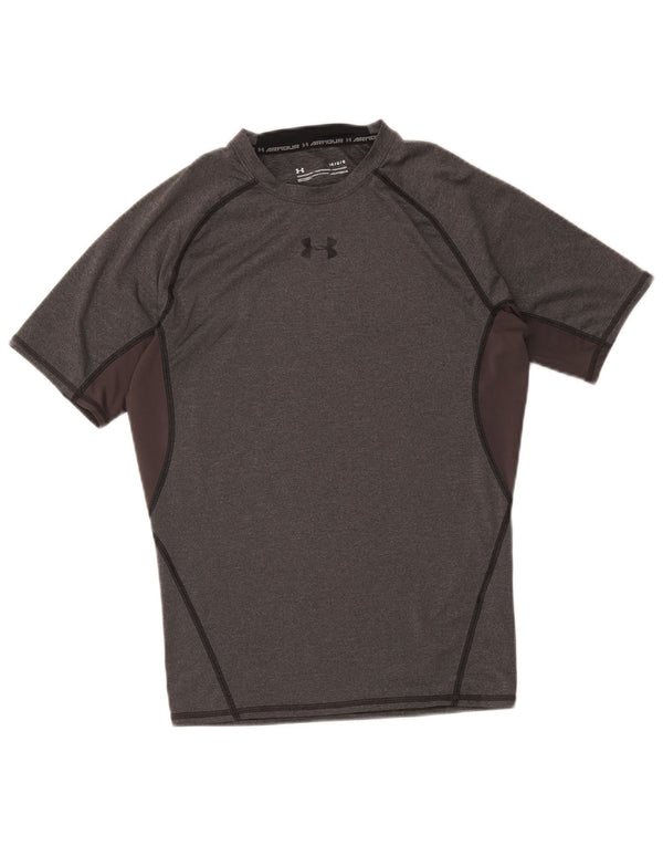 Женская футболка Under Armour Heat Gear Top UK 14, большая серая с цветными блоками