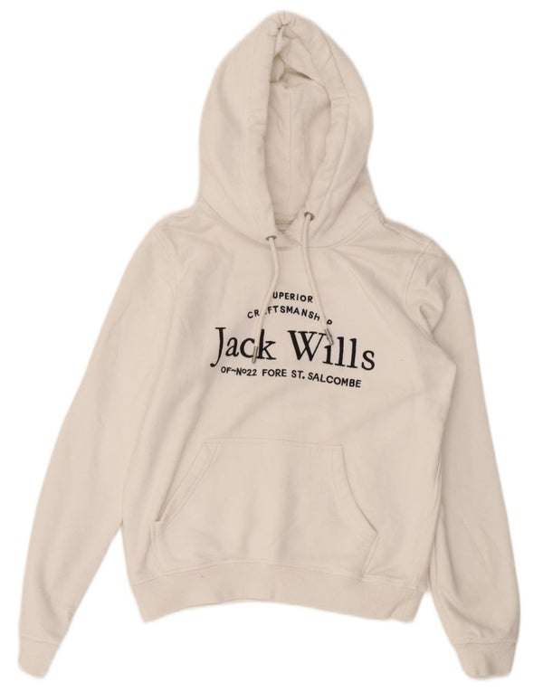 Женский укороченный джемпер с капюшоном JACK WILLS UK 8, маленький белый хлопок