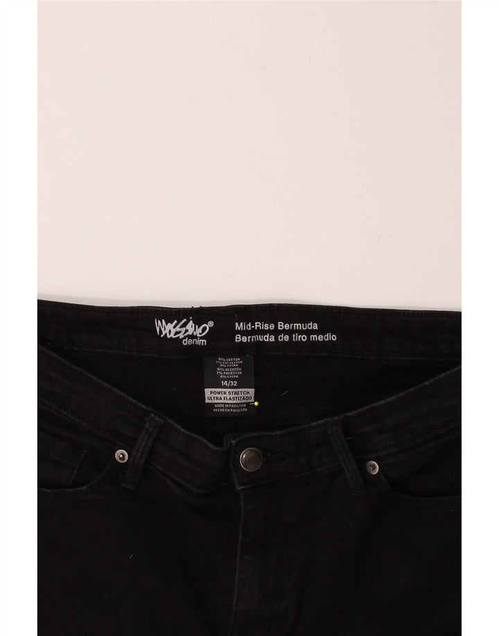MOSSIMO Womens Mid Rise Denim Shorts US 14 Large W32  Black Cotton Vintage Mossimo and Second-Hand Mossimo from Messina Hembry 