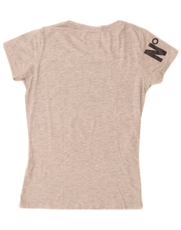 Женская футболка с рисунком Superdry Top UK 6 XS Серый хлопок с крапинками