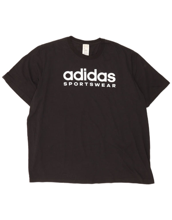 Adidas Мужская футболка с рисунком Top 3XL Черный хлопок