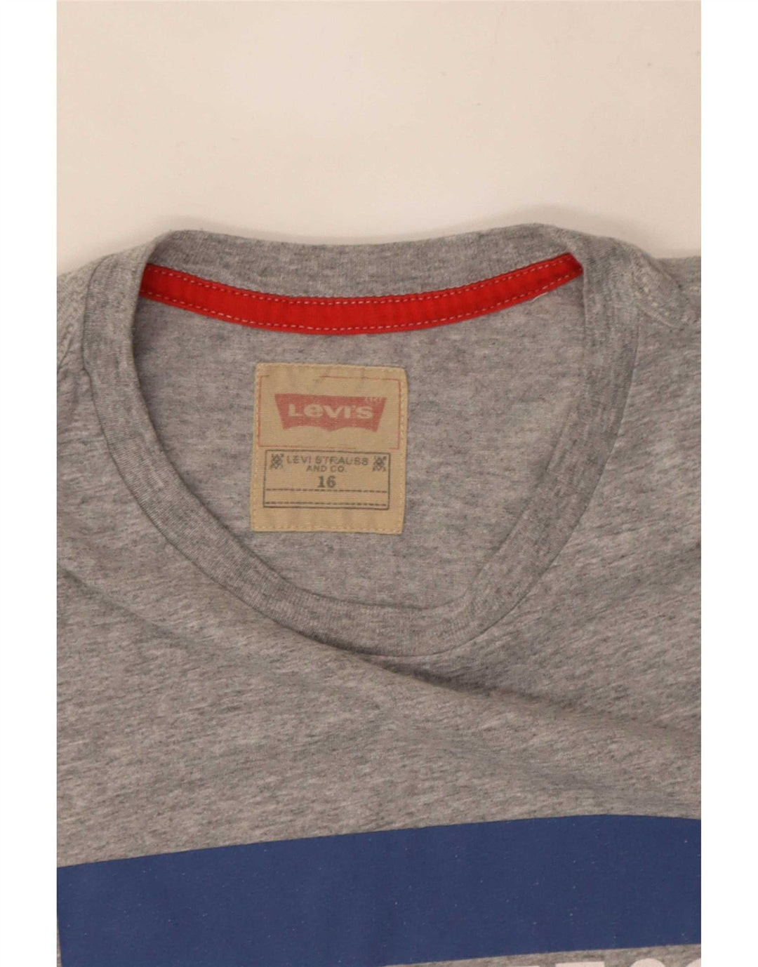 Футболка с рисунком Levi's для мальчиков 15–16 лет, серая в крапинку