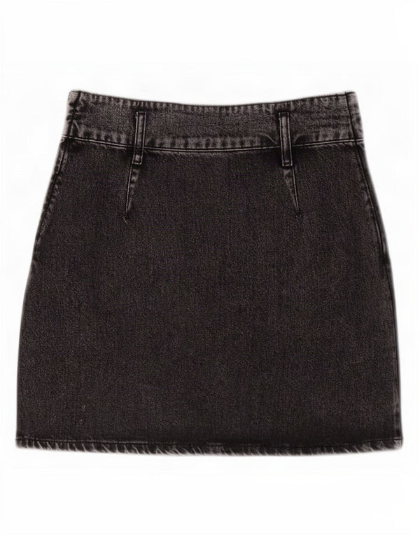 Женская мини-юбка джинсовая Zara, маленькая, W26, серая, хлопок