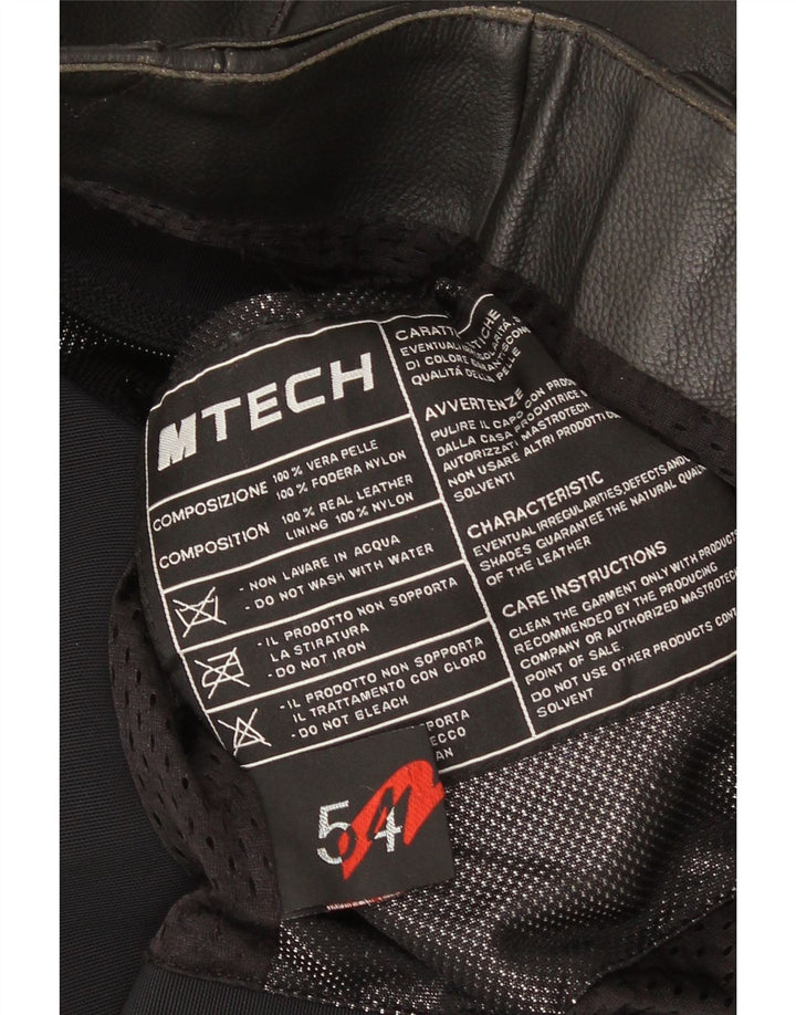 Мужская мотоциклетная кожаная гоночная куртка M Tech IT 54 XL, черная с цветными блоками