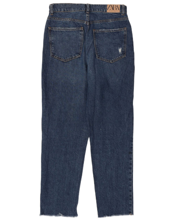 Женские зауженные джинсы Zara с высокой талией EU 36 XS W26 L26, синий хлопок