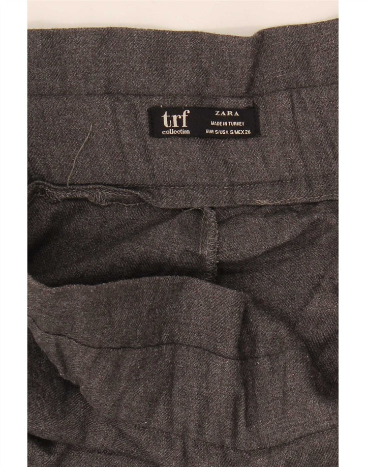 Женские укороченные брюки Zara, маленькие W26 L23, серые