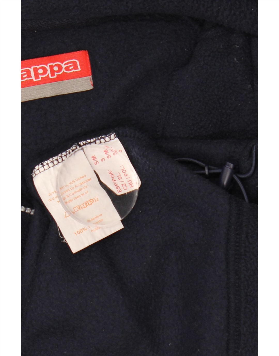 KAPPA Мужской флисовый джемпер с воротником на молнии, маленький темно-синий, полиэстер