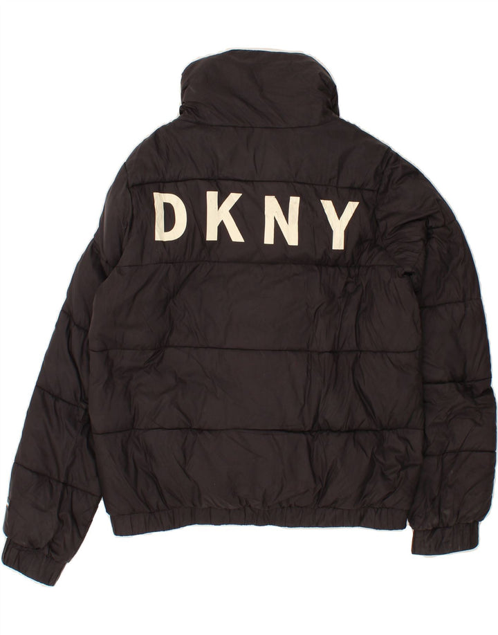 DKNY Womens Graphic Padded Jacket UK 14 Medium Black Nylon Vintage Dkny and Second-Hand Dkny from Messina Hembry 