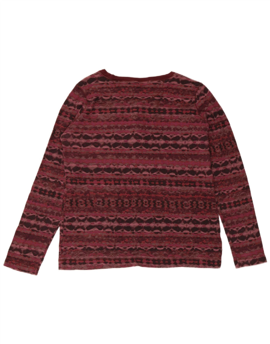 Женский топ Eddie Bauer с длинным рукавом UK 18 XL, бордовый хлопок с геометрическим рисунком