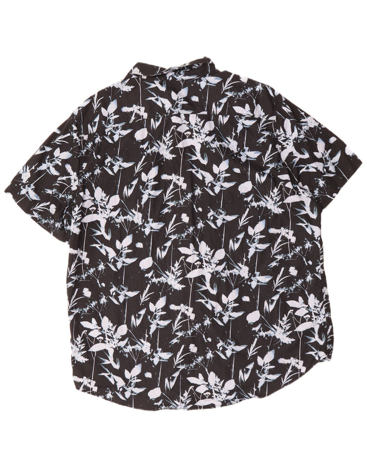 Мужская рубашка LEVI'S Standard с коротким рукавом XL, черная, хлопковая с цветочным принтом