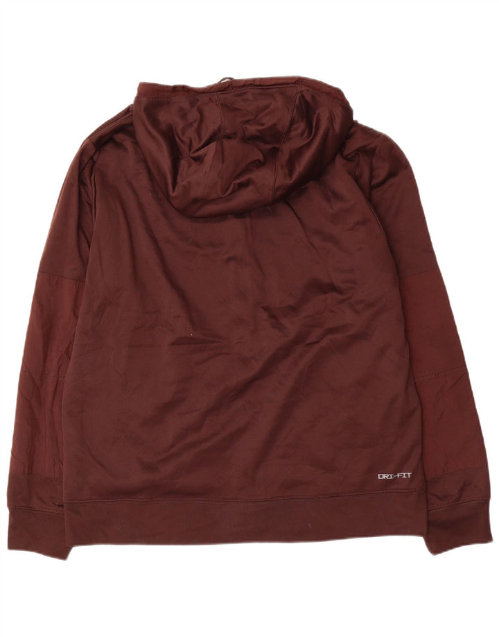 Мужской свитер с капюшоном на молнии NIKE Dri Fit, большой размер, коричневый, полиэстер