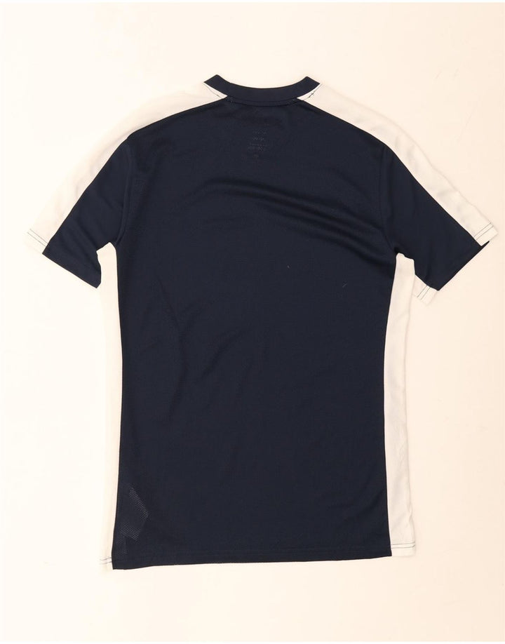 Мужская футболка Nike Dri Fit Slim, верх среднего размера, темно-синий, полиэстер с цветными блоками
