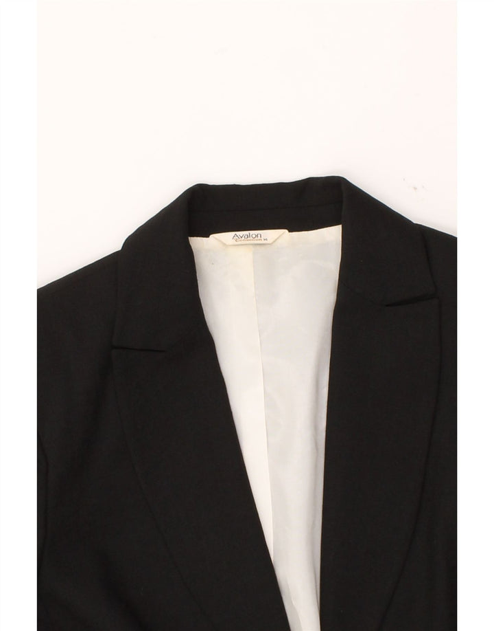 AVALON Womens Blazer Jacket UK 14 Medium  Black Polyester Vintage Avalon and Second-Hand Avalon from Messina Hembry 
