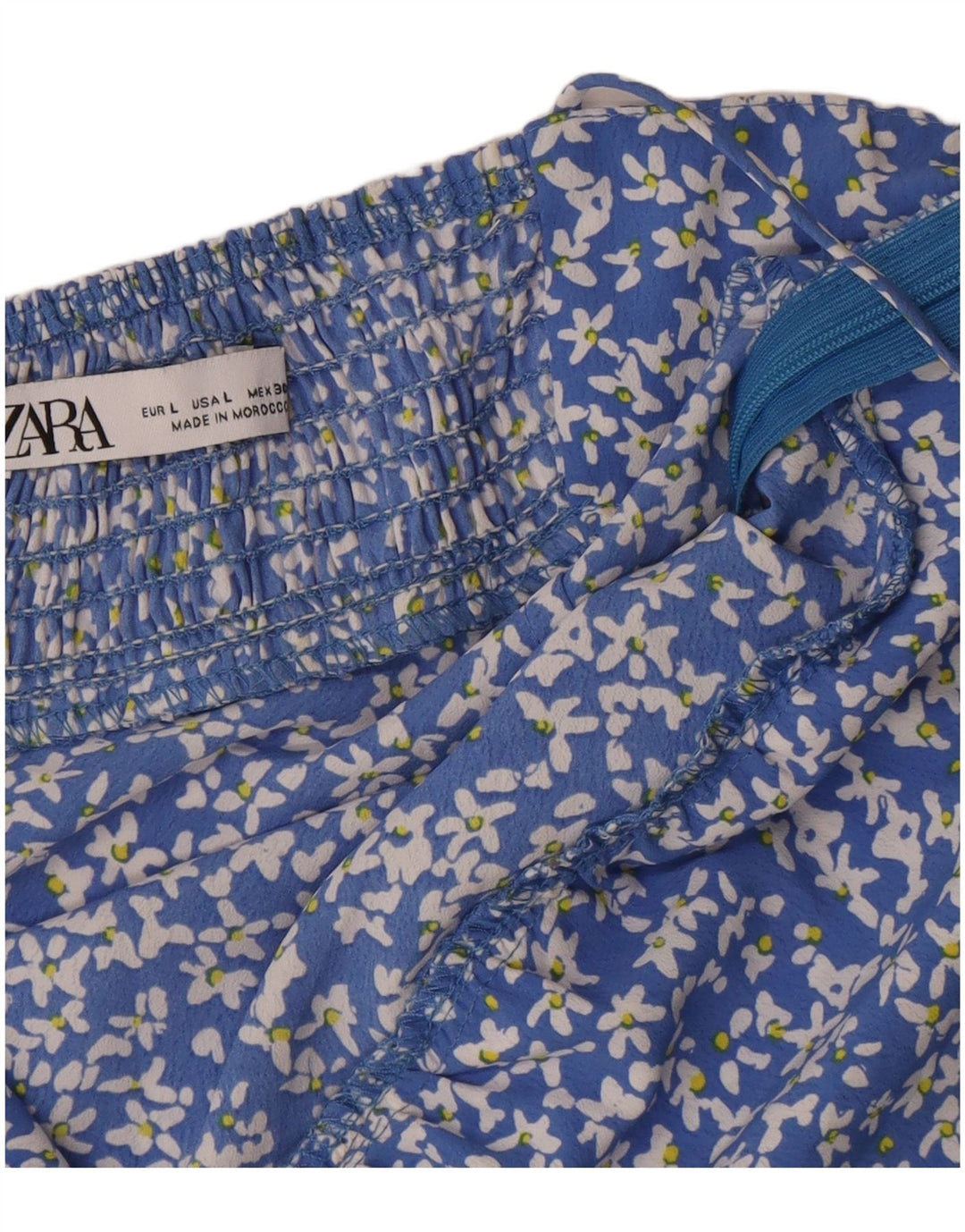 Женский сарафан Zara UK 14, большой синий цветочный полиэстер