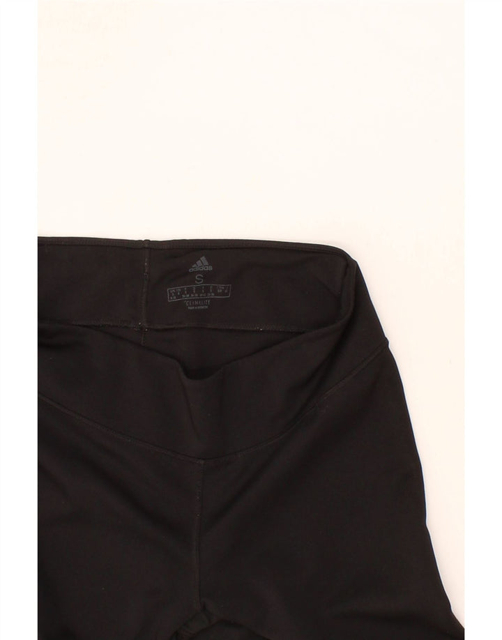 ADIDAS Womens Climalite Capri Leggings UK 8/10 Small  Black Polyester Vintage Adidas and Second-Hand Adidas from Messina Hembry 