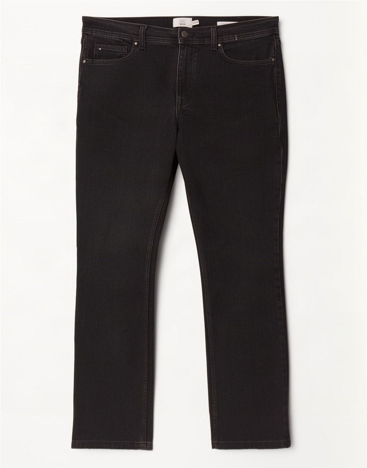Мужские прямые джинсы Marks & Spencer W36 L31, черные, хлопковые