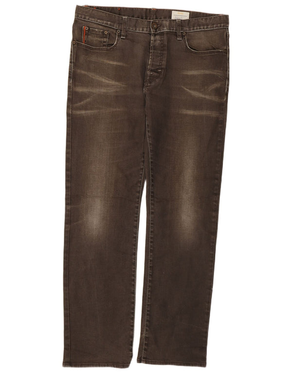 Мужские прямые джинсы стандартного кроя Hugo Boss W38 L34, серый хлопок