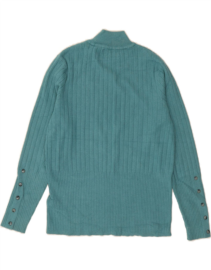 MARKS & SPENCER Womens Turtle Neck Jumper Sweater UK 16 Large  Green Vintage Marks & Spencer and Second-Hand Marks & Spencer from Messina Hembry 
