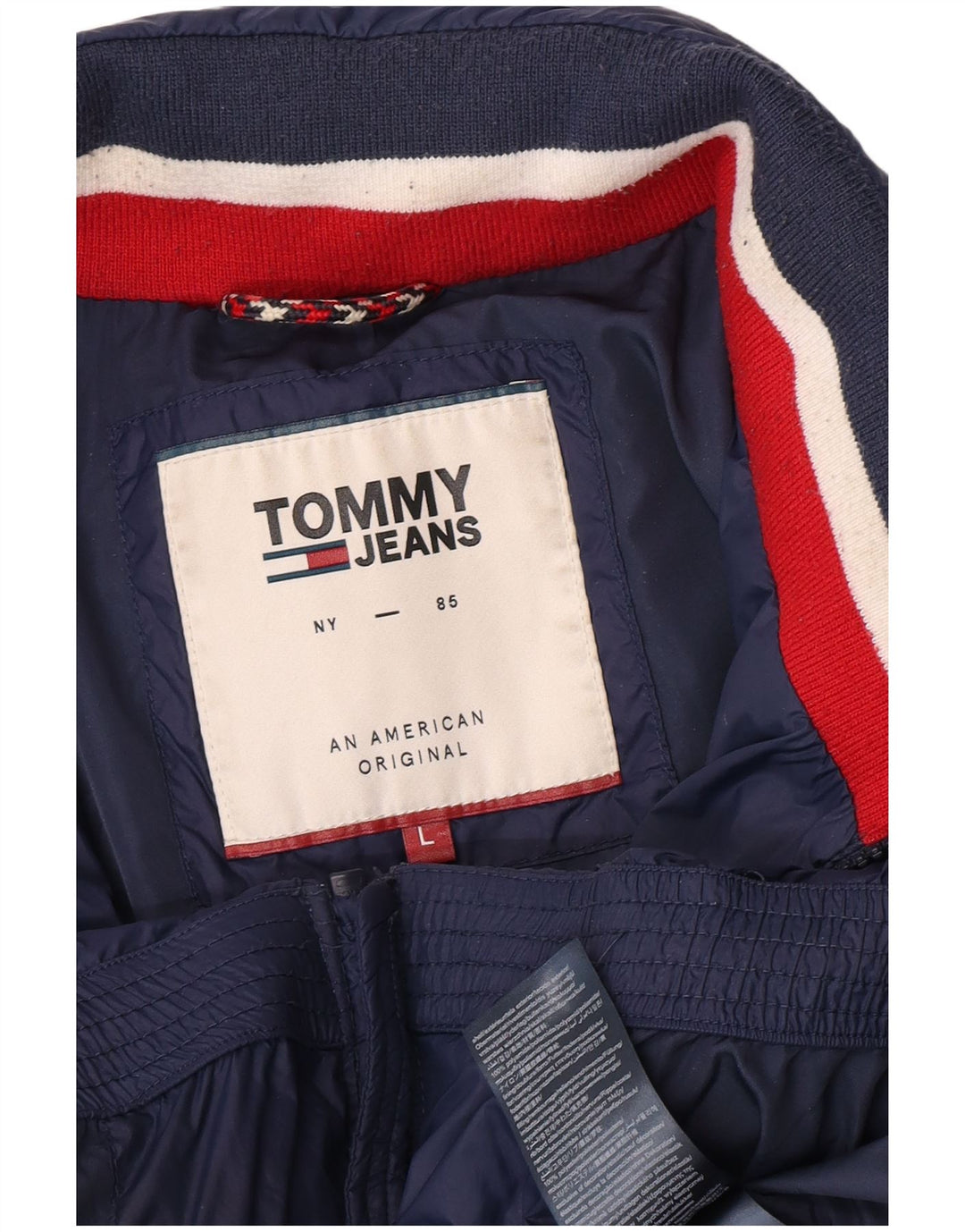 Мужская стеганая куртка Tommy Hilfiger UK 40, большая темно-синяя, полиамид