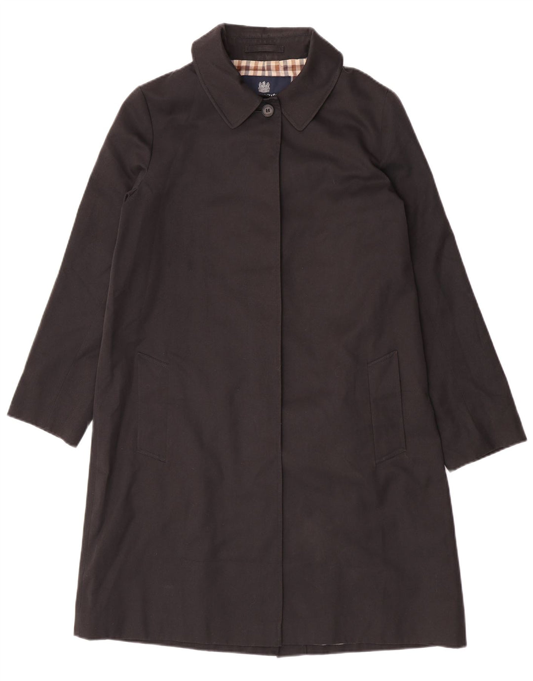 Женское пальто Aquascutum UK 14, большое черное полиэстер