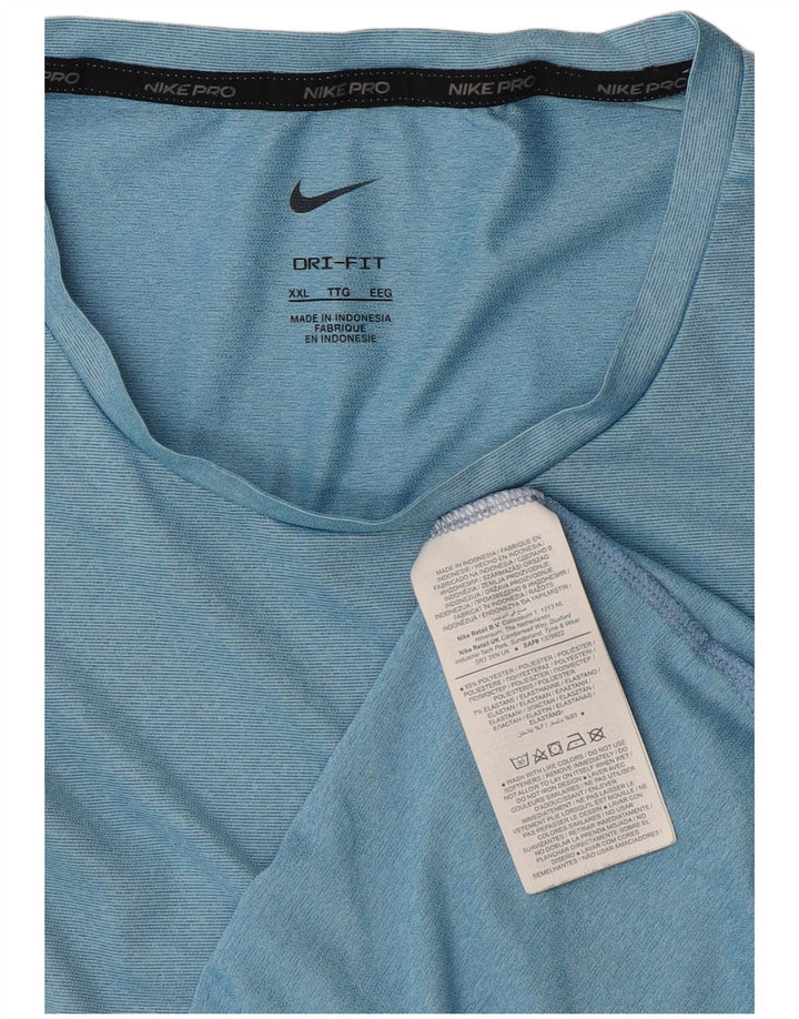 Мужская футболка Nike Dri Fit 2XL, синий полиэстер