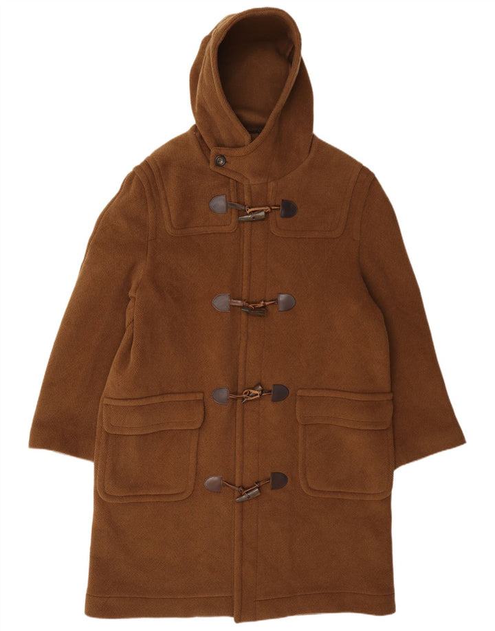 DAKS Мужской дафлкот с капюшоном IT 48 Medium Brown Wool