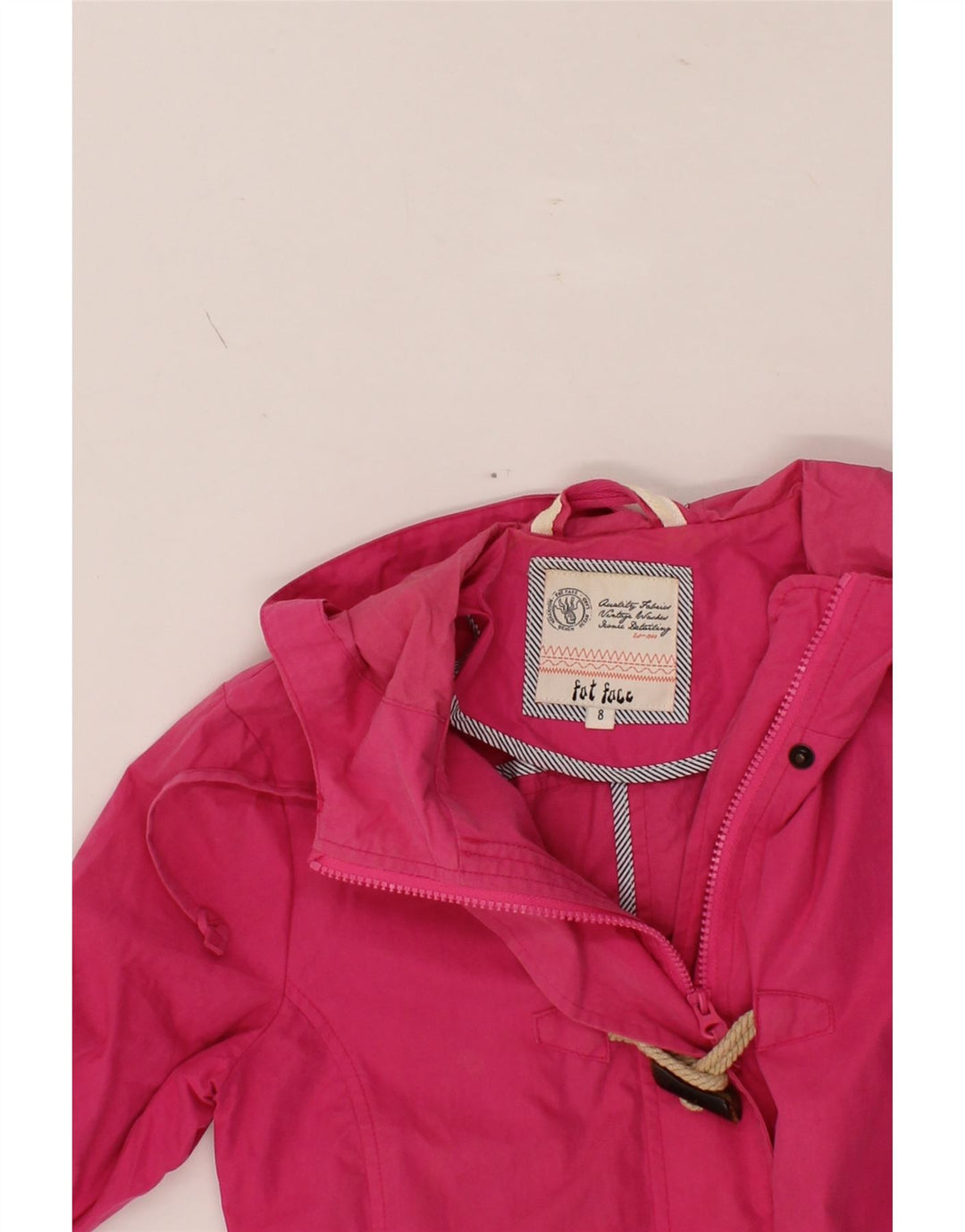 FAT FACE Womens Hooded Windbreaker Jacket UK 8 Small Pink Vintage Fat Face and Second-Hand Fat Face from Messina Hembry 
