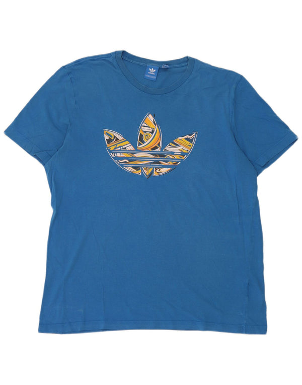 Женская футболка с рисунком Adidas Top UK 18 XL, синяя, хлопок