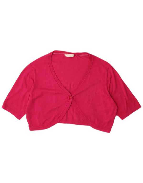Женское кардиган-болеро с короткими рукавами Marks & Spencer UK 18 XL Розовый