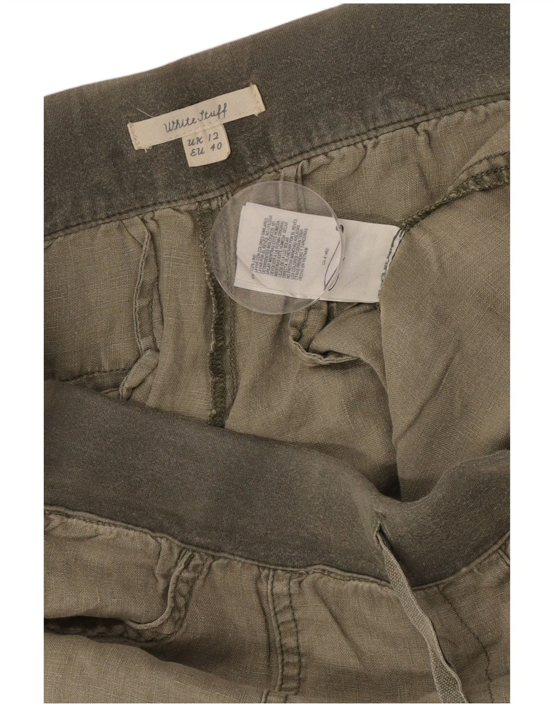 Женские укороченные брюки White Stuff UK 12, средний W32 L23, лен цвета хаки