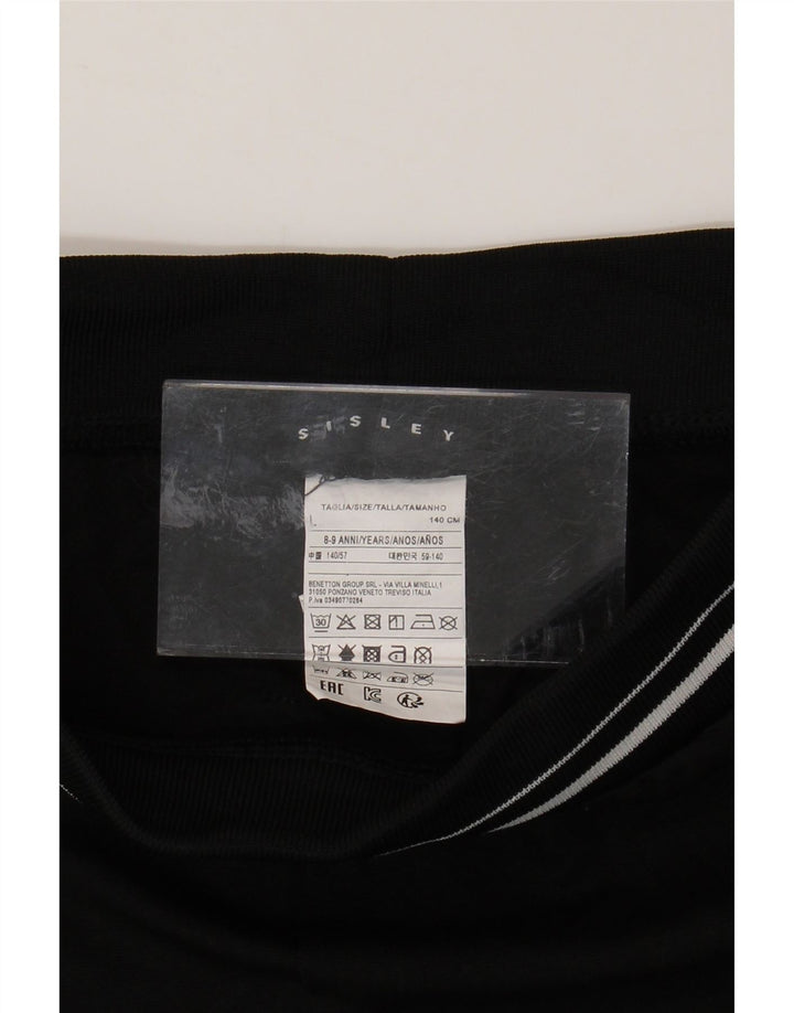 SISLEY Girls Full Tracksuit 8-9 Years Large Black Polyester