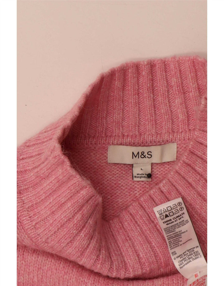 Женский джемпер с высоким воротником Marks & Spencer, Великобритания, 16, большой розовый
