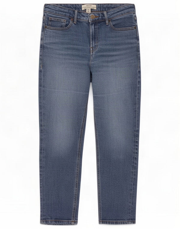 White Stuff Womens Straight Cropped Jeans UK 10 Small W30 L25 Blue Cotton