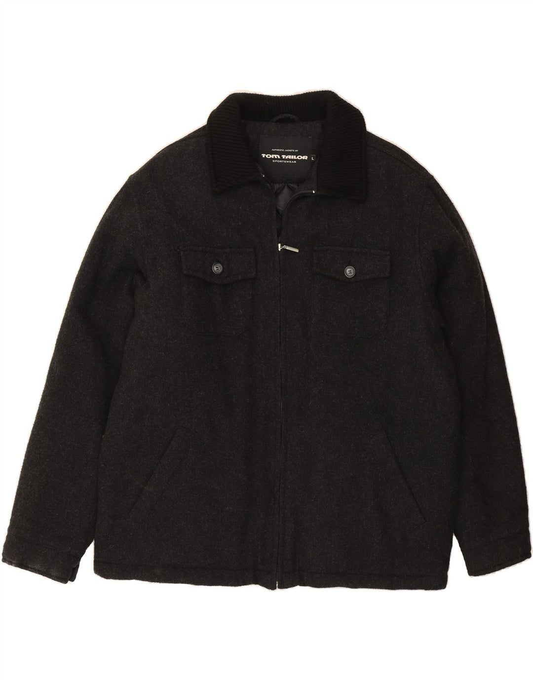 TOM TAILOR Mens Utility Jacket UK 40 Large Grey Wool Vintage Tom Tailor and Second-Hand Tom Tailor from Messina Hembry 
